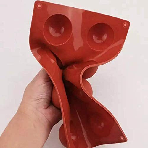 Folca 1 Pc 6 Cavity Round Silicone Mould For Handmade Soap, Cake, Jelly, Pudding, Chocolate, Dessert Etc (6 Pcs Round Mould)