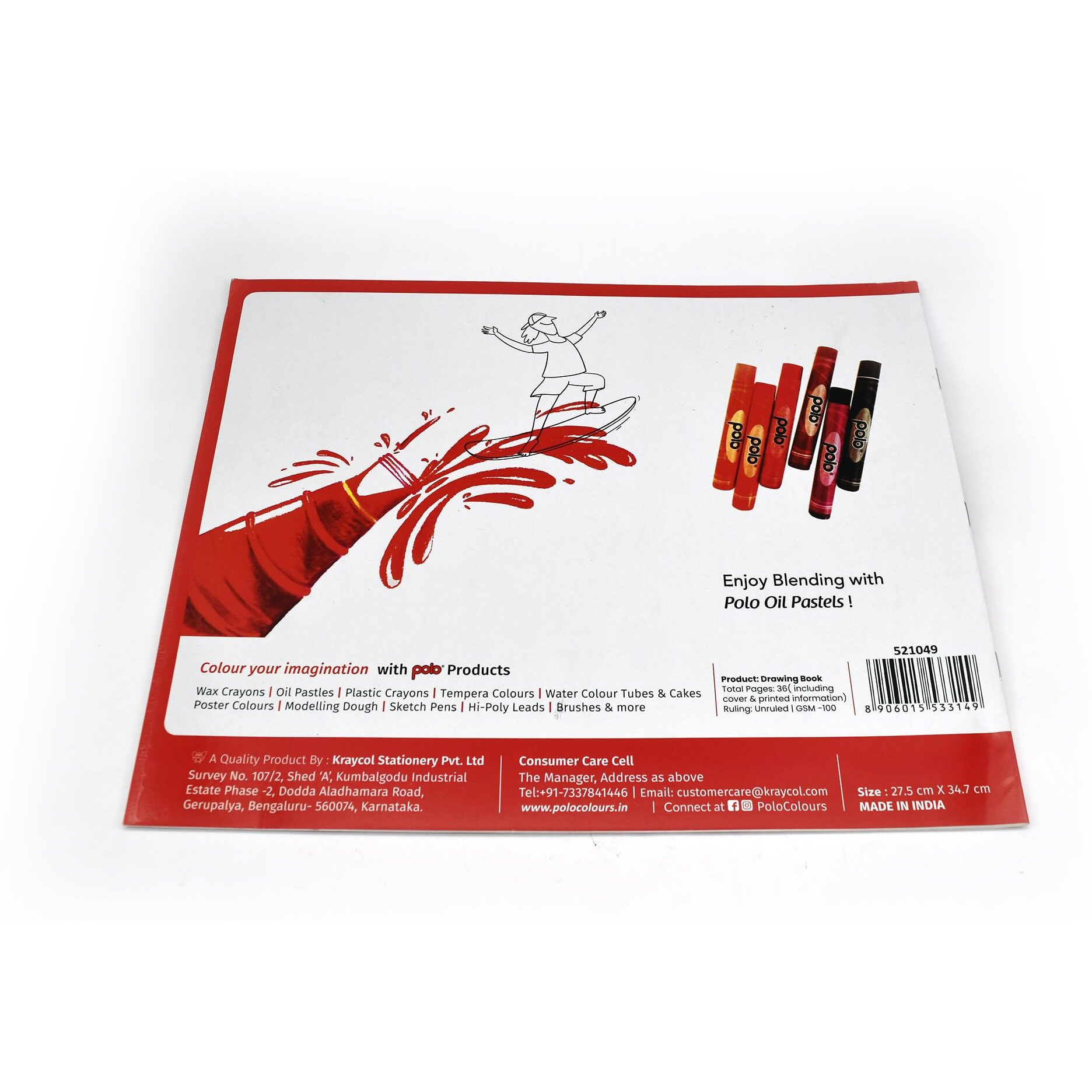 Polo A3 Drawing Book - 36 Pages | Sketchpad | Ideal For Artists, Students, And Kids | Durable Softcover | Acid-Free Paper | Smooth Texture For Sketching & Drawing