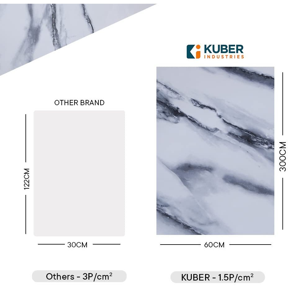 Kuber Industries Pet Wallpaper For Walls And Furniture Of The Living, Bedroom, And Kitchen I Self-Adhesive, And Waterproof I Diy Marble Designer Wall Sticker |Set Of 2 Rolls, 60Cmx300Cm (Pack Of 1)
