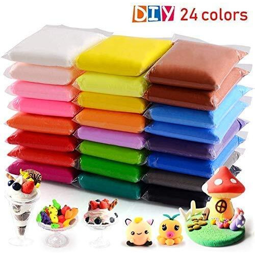 Firstly Air Dry Clay 24 Pieces Modeling Clay + Free 1 Clay Dough Box, Creative Art Diy Crafts, Gift For Kids
