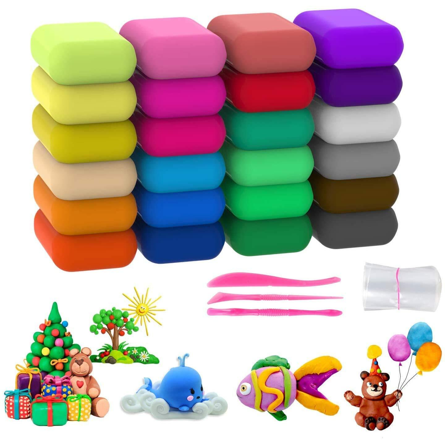 Firstly Air Dry Clay 36 Pieces Modeling Clay + Free 1 Clay Dough Box, Creative Art Diy Crafts, Gift For Kids
