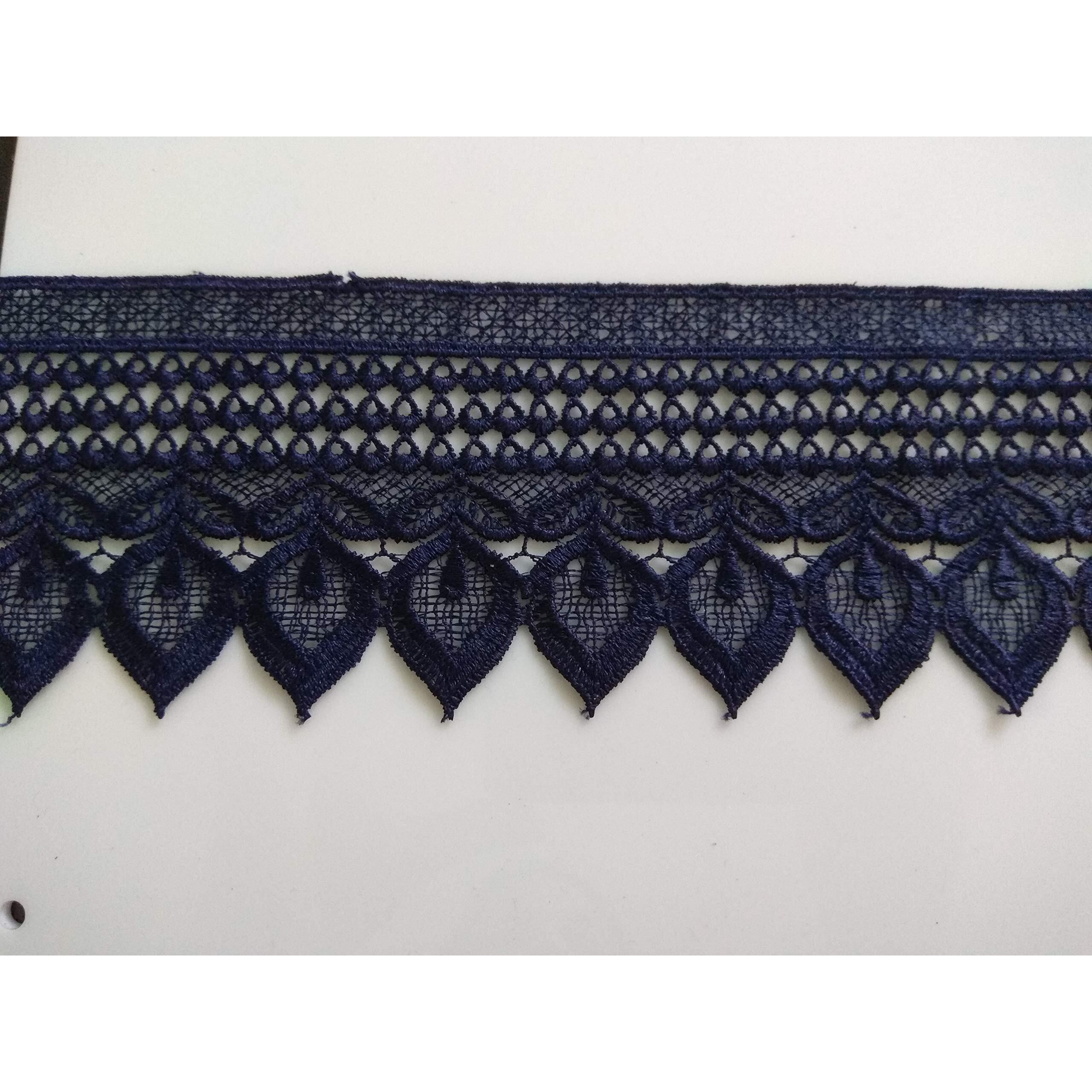 Black Crochet Lace 5 Inch Wide For Frocks,Dresses,Curtains,Decoration 3 Meters