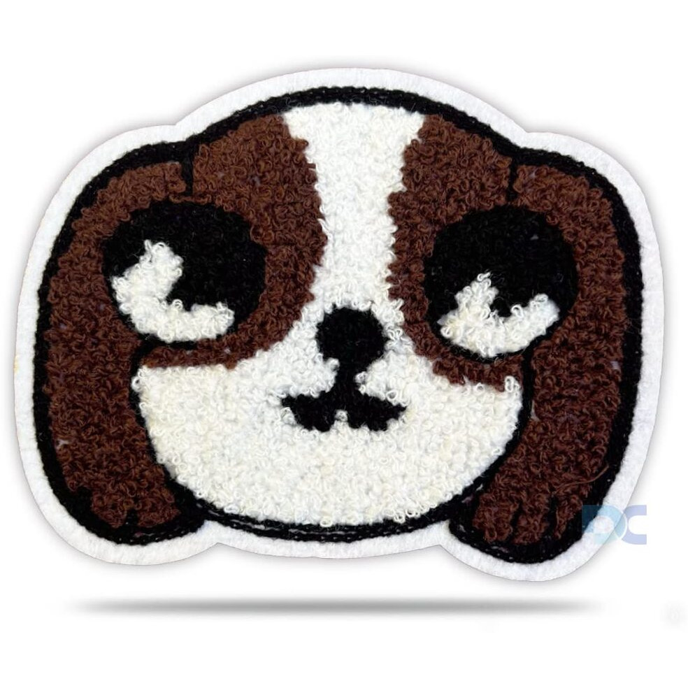Daily Crafts 1 Pc Embroidered Sew On Patches Cute Big Patch For Clothes Applique For Cloth Bags Diy Badge Patches Decoration Accessories Crafts| Cute Puppy Face
