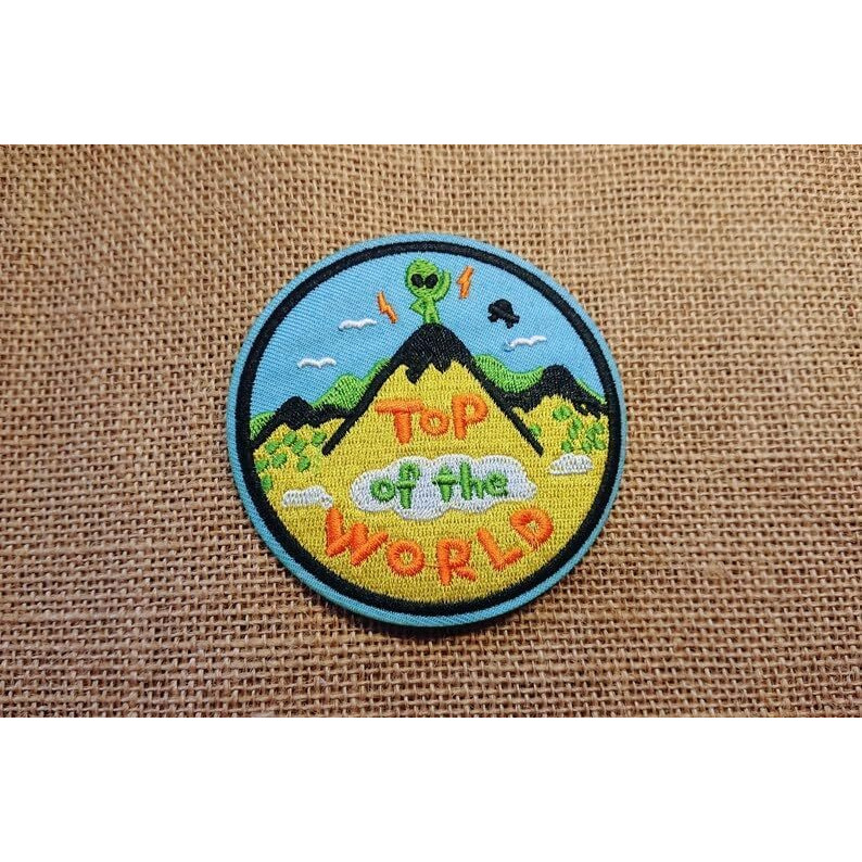 Daily Crafts Unisex Cool Unique Design Embroidered Iron On And Sew On Patch Badges Logos Emblems (On Top Of World)