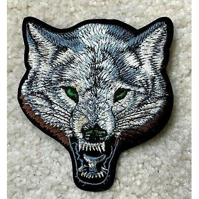 Daily Crafts New Fine Thread Embroidery Work Cloth Patches For Varsity Jackets Winterwears Cap Hat Bags Denims Jeans| Sew On Iron On Transfer Patches Appliques| Big Wolf Fox Animal