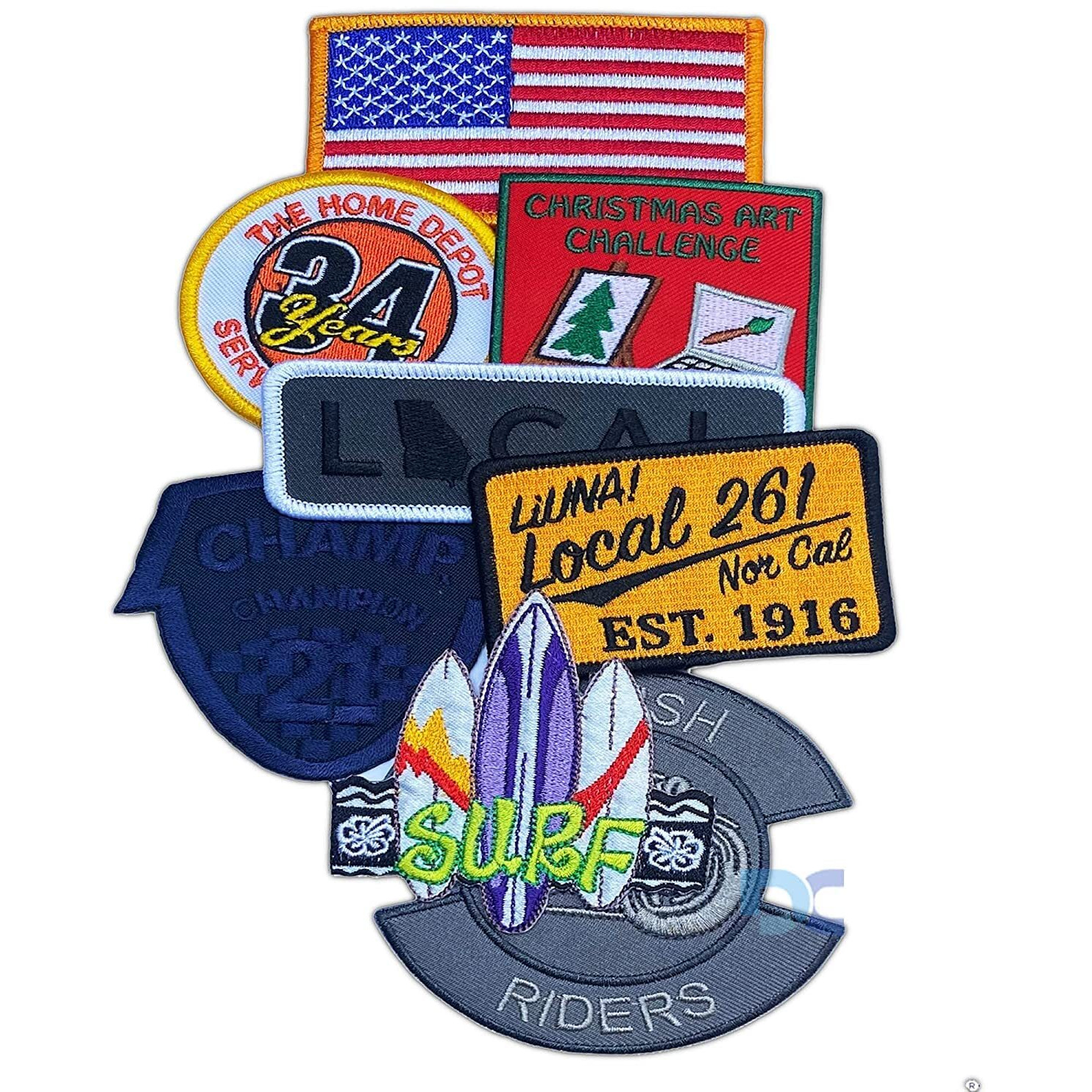 Daily Crafts Styles Pack Of 5 Logos Cartoon Flags Badges Embroidered Patches, Bright Vivid Colors, Sew On/Iron On Patch Applique For Clothes, Dress, Hat, Jeans, Diy Accessories (Design 11)