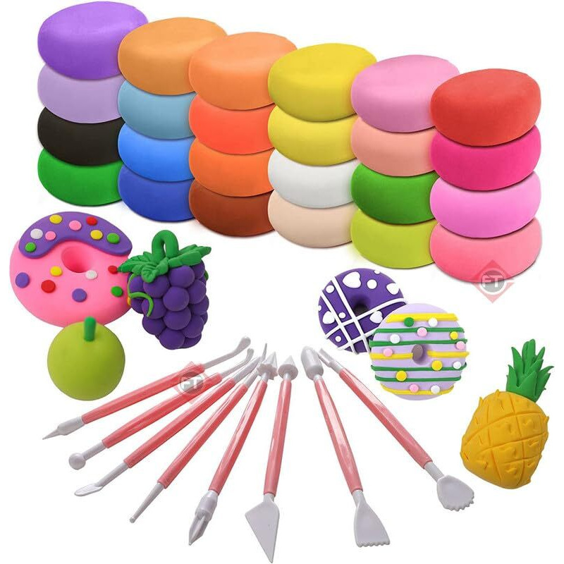 Firstly Air Dry Clay Kit, 12 Pcs Modeling Clay For Kids, Safe & Non-Toxic Super Light Diy Soft Magic Clay, Molding Clay With 8 Sculpting Tools