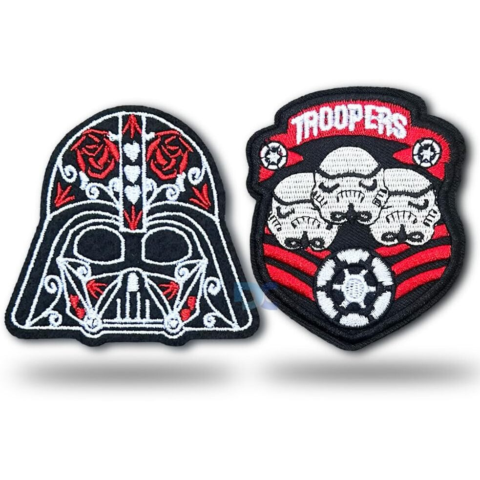 Daily Crafts 2 Pcs Space Warriors Themed Diy Fabric Repair Patches For Jeans Jackets Hats| Iron On Fashion Accessories