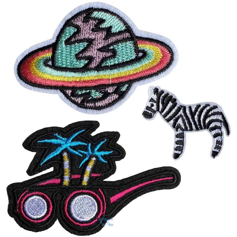 Daily Crafts Space 3 Pcs Nasa Planets Themed Diy Fabric Repair Patches For Jeans Jackets Hats| Iron On Fashion Accessories (3 Pc Design 1)