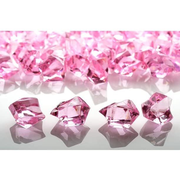 Daily Crafts Natural Light Pink Tumble Beads Stone, Pink Faux Crystal Stones For Decoration Pack Of 60 Pcs