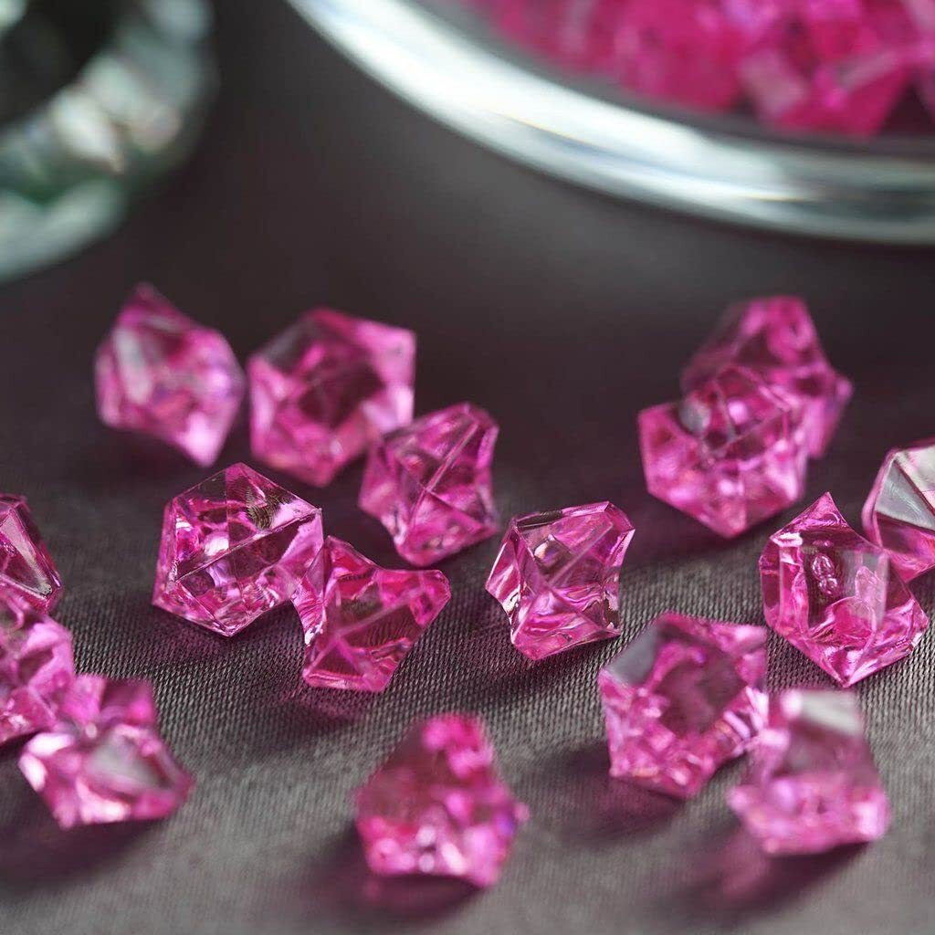 Daily Crafts Natural Light Pink Tumble Beads Stone, Pink Faux Crystal Stones For Decoration Pack Of 60 Pcs