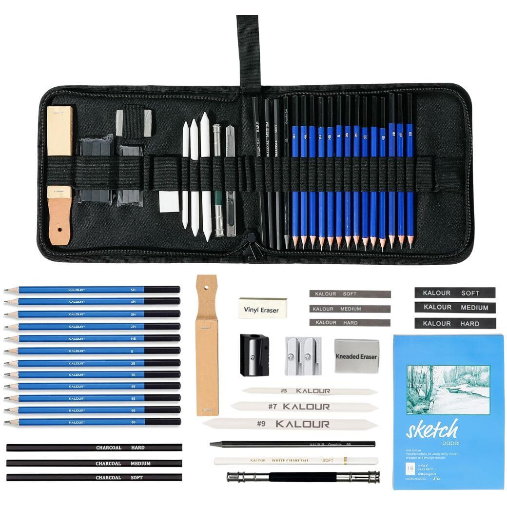 Tinker Squad 35 Pc Professional Sketching Sketch Kit For Artists Kit | Professional Drawing Art Kit For Artists Adults | Sketch Artist Shading Kit | Pencil Sketch Kit Gifts For Artist | Sketching Set