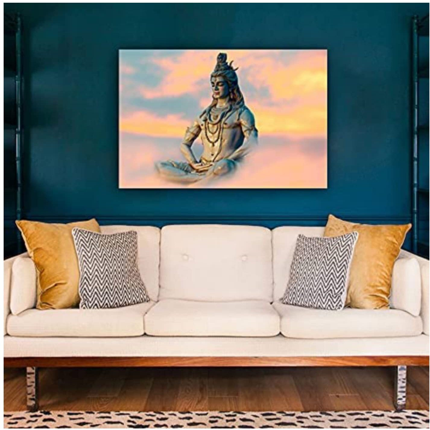 Dharvika Innovations Lord Shiva Adhesive Vinyl Wall Poster, Sparkle Coated Lamination, 24 X 36 Inch