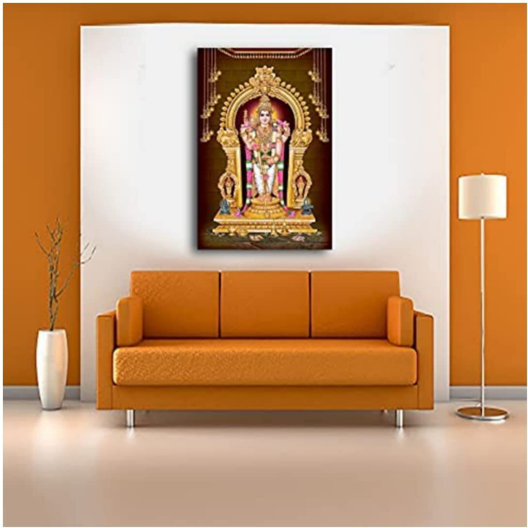 Dharvika Innovations Murugan Sparkle Coated Self Adhesive Waterproof Painting Poster Without Frame (24 X 36 Inch)