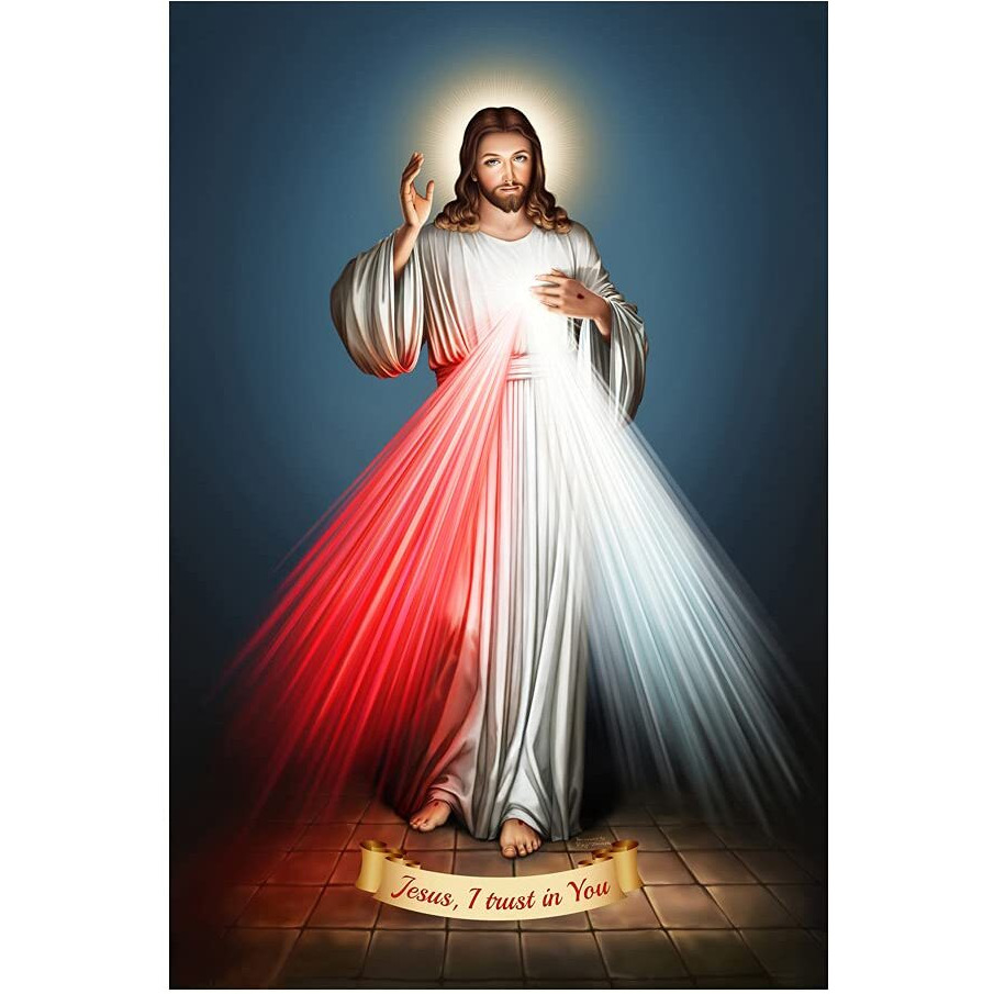 Dharvika Innovations Jesus Christ Poster Large Size | Jesus Poster Big Size | Jesus Posters For Wall | Jesus Christ Photo With Frame Sparkle Coated Self Adhesive (Without Frame) (24X36 Inch)