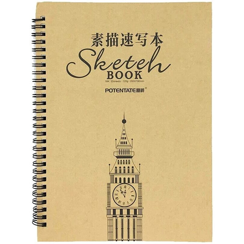 Artrack Hard Back Sketchbook Sketch Paper With Wiro Binding (120 Gsm, 260 X 190 Mm) -32 Sheets