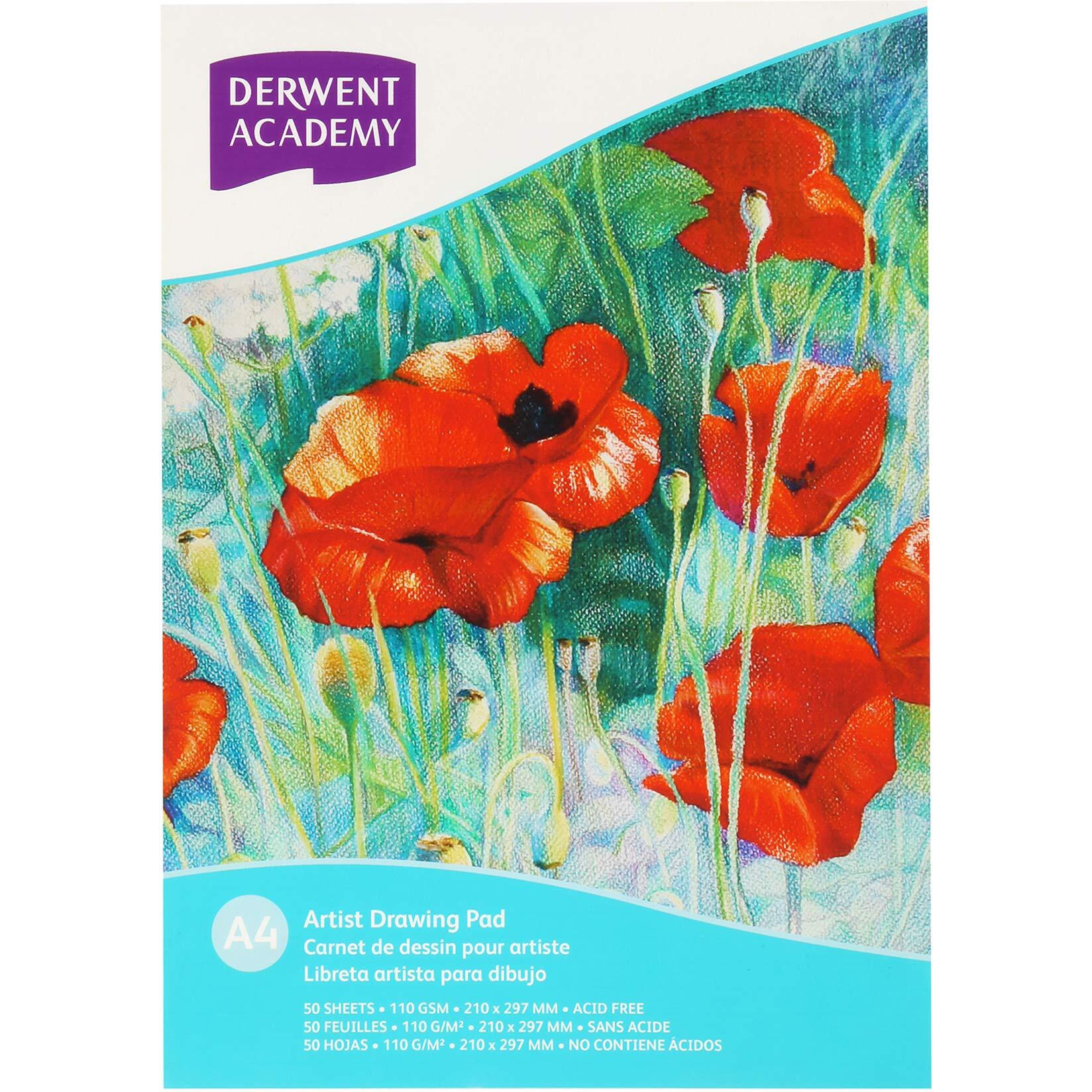 Derwent Academy Artist Drawing Pad 50 Sheets, 110 Gsm (A4 Portrait)