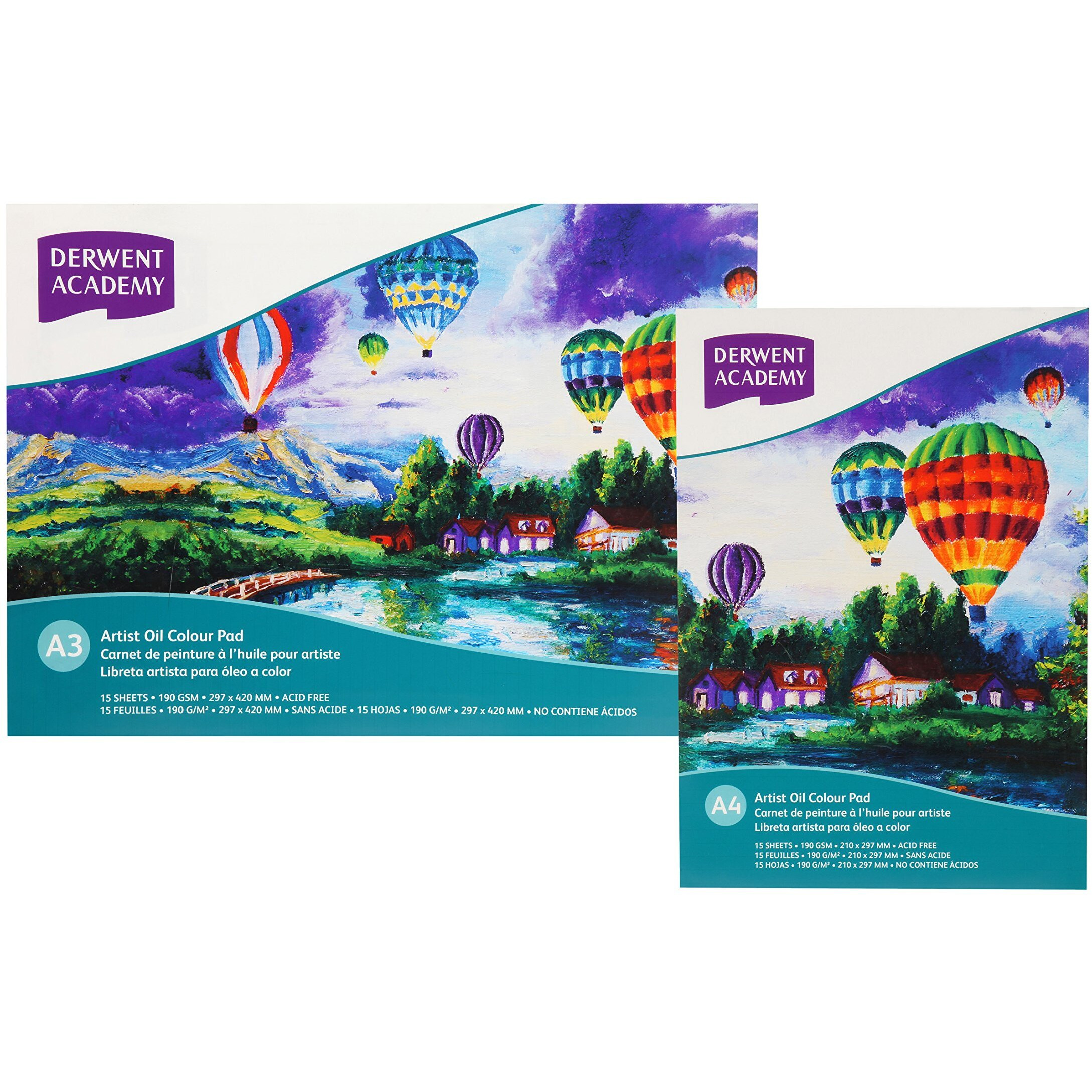 Derwent Academy Oil Pad 15 Sheets, 190 Gsm (A4 Portrait)