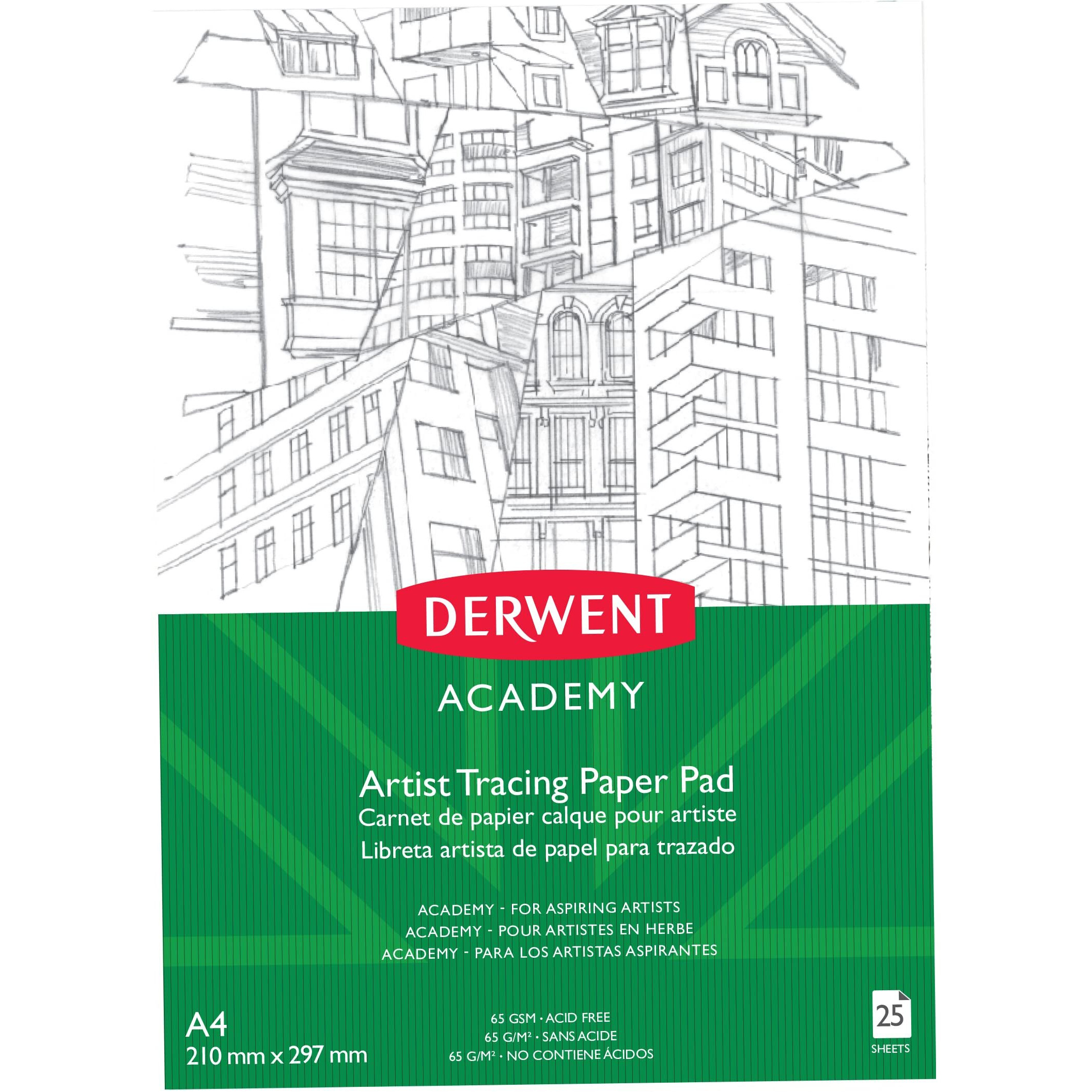 Derwent Academy Tracing Paper Pad 25 Sheets, 65 Gsm (A4 Portrait)