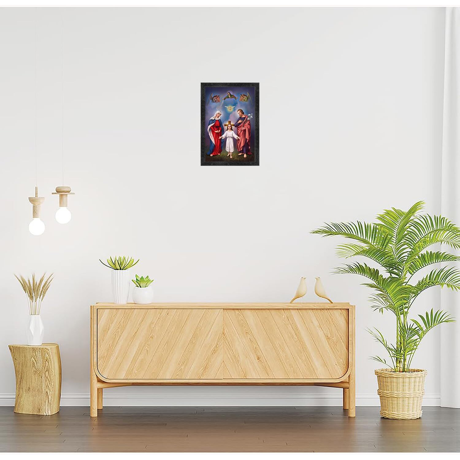 Dharvika Innovations Jesus Christ Paintings For Living Room, Jesus Christ Painting Wall Decoration, Jesus Christ Photo Frame For Wall Decoration 2318 (14X20 Inch) Black