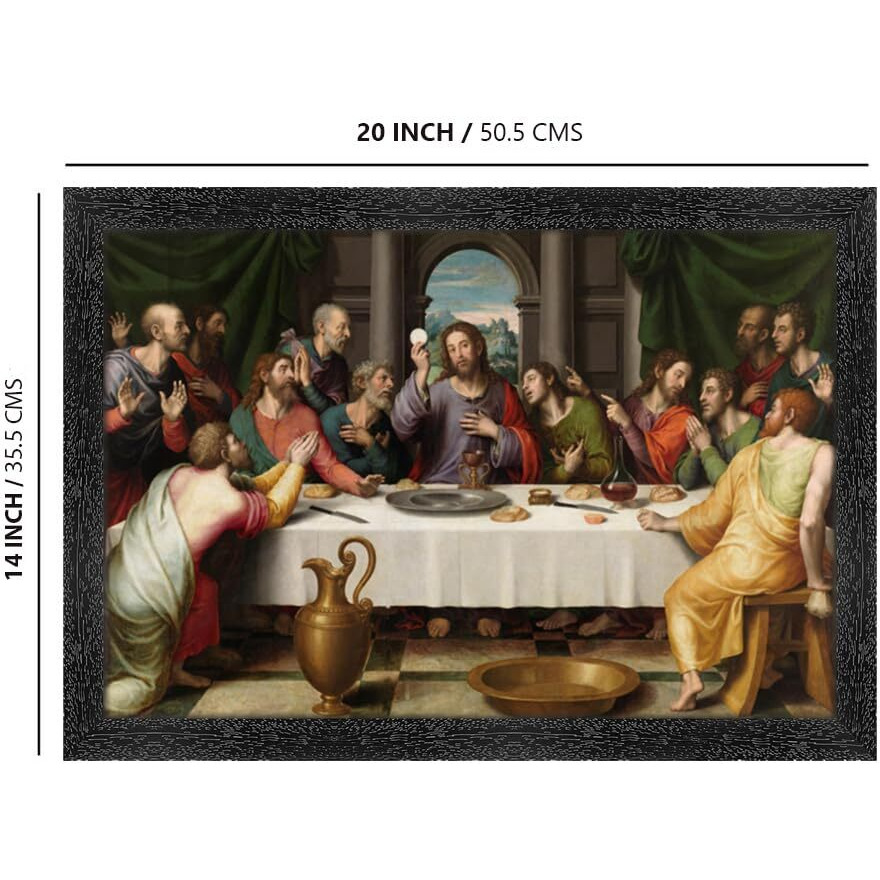 Dharvika Innovations Jesus Christ Paintings For Living Room, Jesus Christ Painting Wall Decoration, Jesus Christ Photo Frame For Wall Decoration 2327 (14X20 Inch) Black