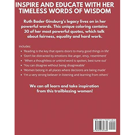 Ruth Bader Ginsburg Coloring Book For Kids 30 Of Her Most Inspiring Quotes