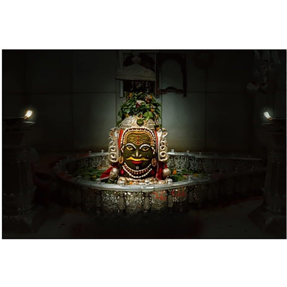 Dharvika Innovations  Mahakal Sparkle Coated Self Adhesive Waterproof Painting Vinyl Poster Without Frame (Design 2, 18X24 Inch)
