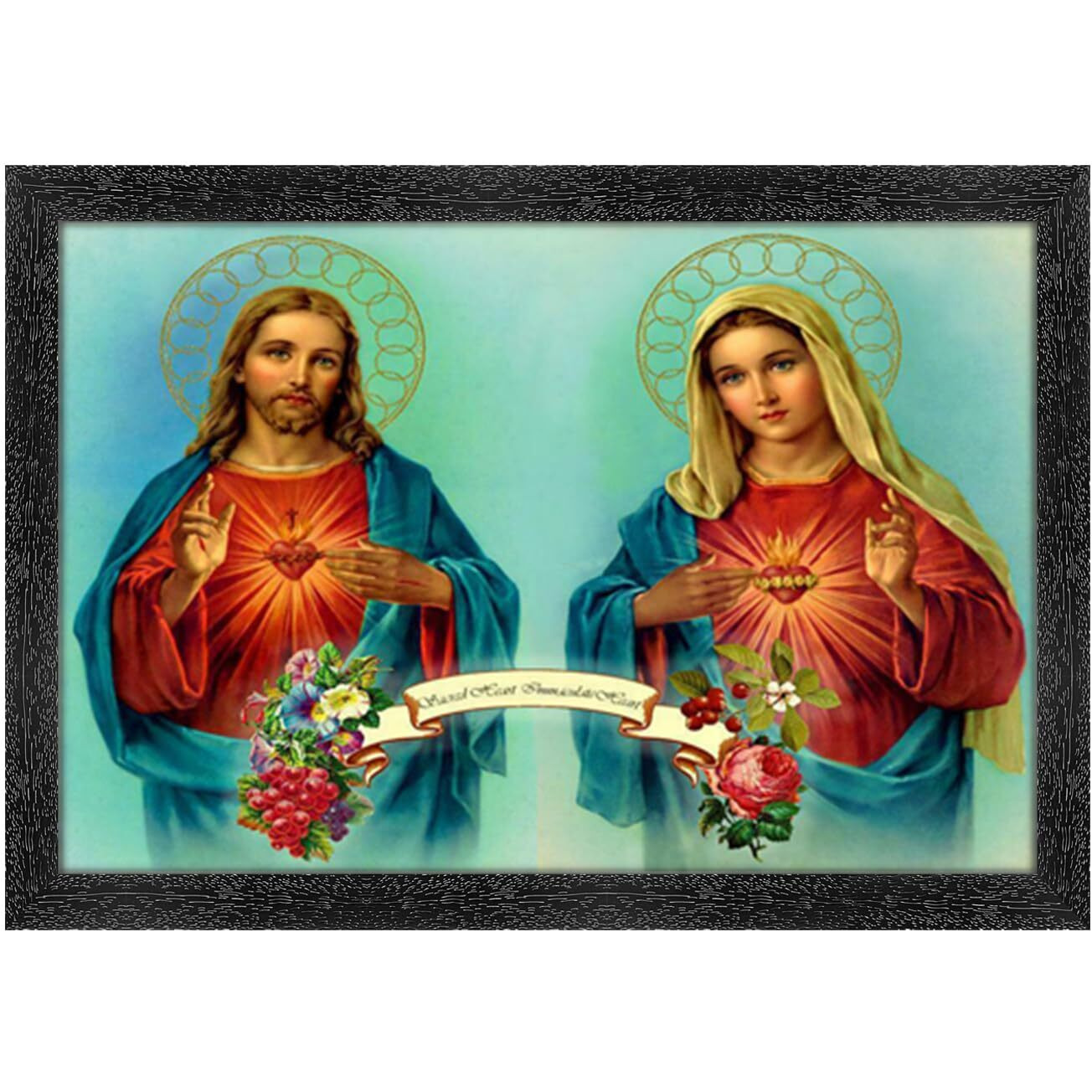 Dharvika Innovations Jesus Christ Paintings For Living Room, Jesus Christ Painting Wall Decoration, Jesus Christ Photo Frame For Wall Decoration 266 (11X14 Inch) Black
