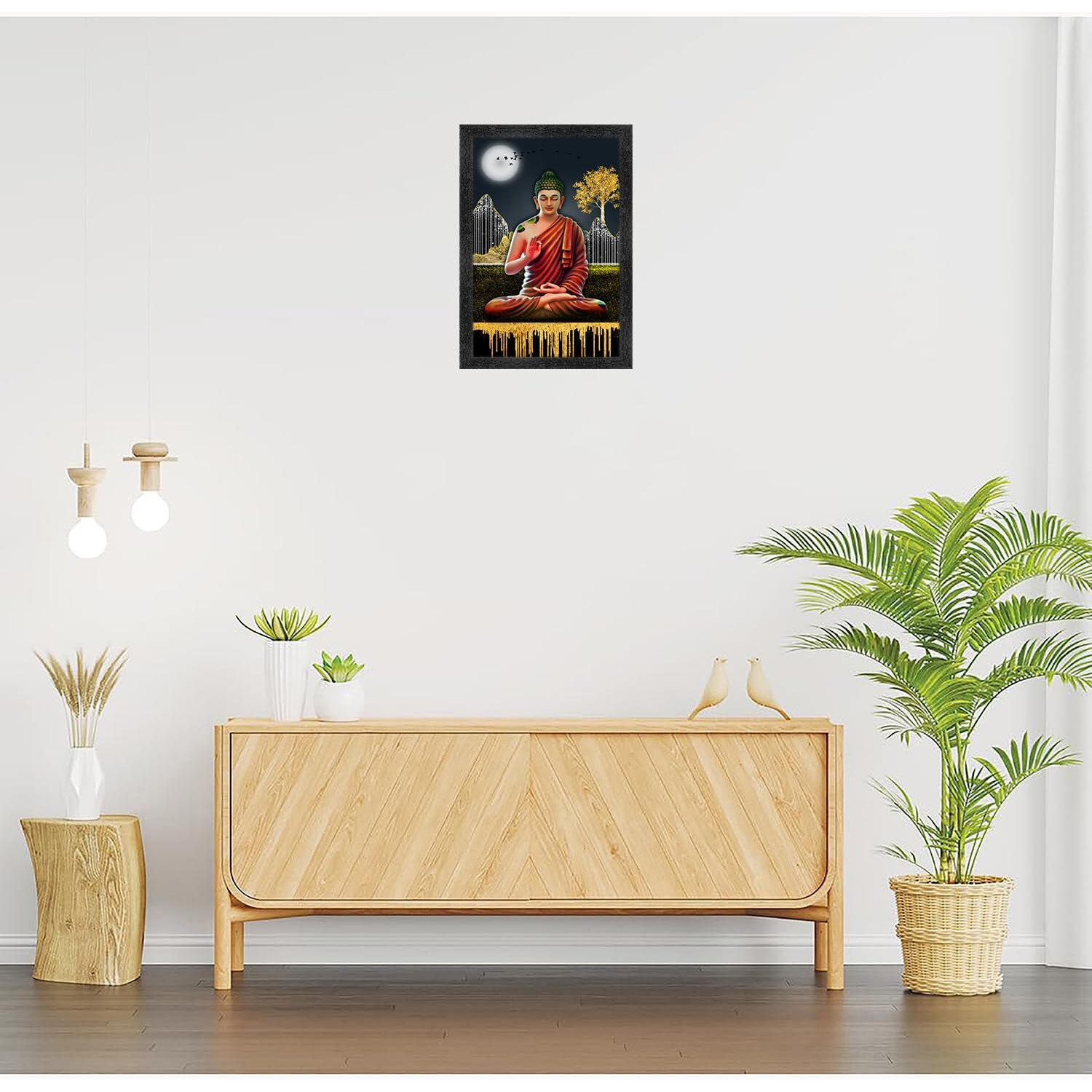 Dharvika Innovations Buddha Paintings For Living Room With Frame | Buddha Photo Frame | Buddha Painting - 2021 (1420 Inch) (Design 4)