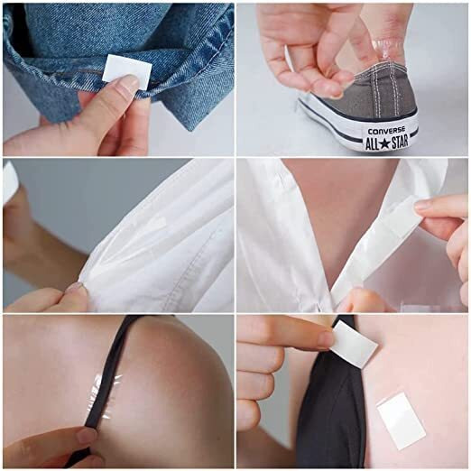 Double Sided Clothing And Body All Day Strength Tape Adhesive And Gentle On Skin And Fabrics Clothing Tape All Skin Tones And Fabric Waterproof And Sweatproof Bra Tape Strips.
