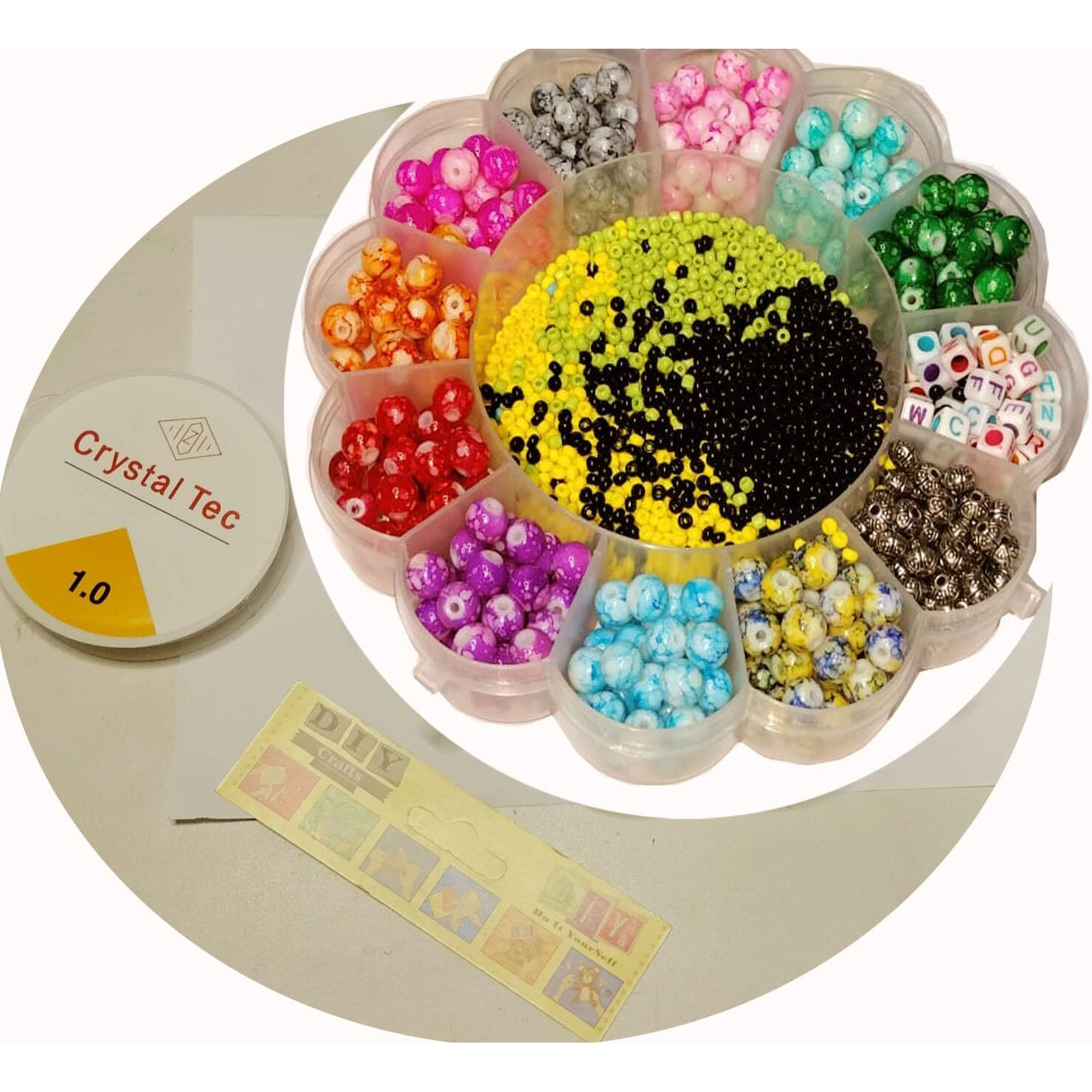 Diy Crafts Unssorted Beads Large Hole Lampwork Spacer Beads Colorful Mixed Kit Beads For Diy Works Necklace Bracelet Jewelry Making Mix Color Style Contain Pcs - (1300)