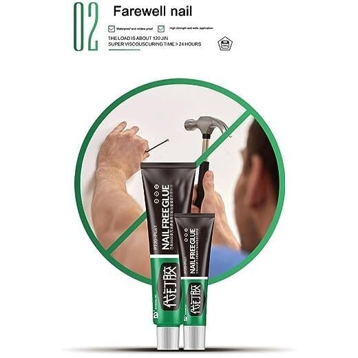 Urdhvamurti Nail Free Sealant Glue Multifunction Adhesive Glue Multifunctional Strong Glue For Wood,Ceramic,Metal,Glass(12 Gram X Pack Of 2)