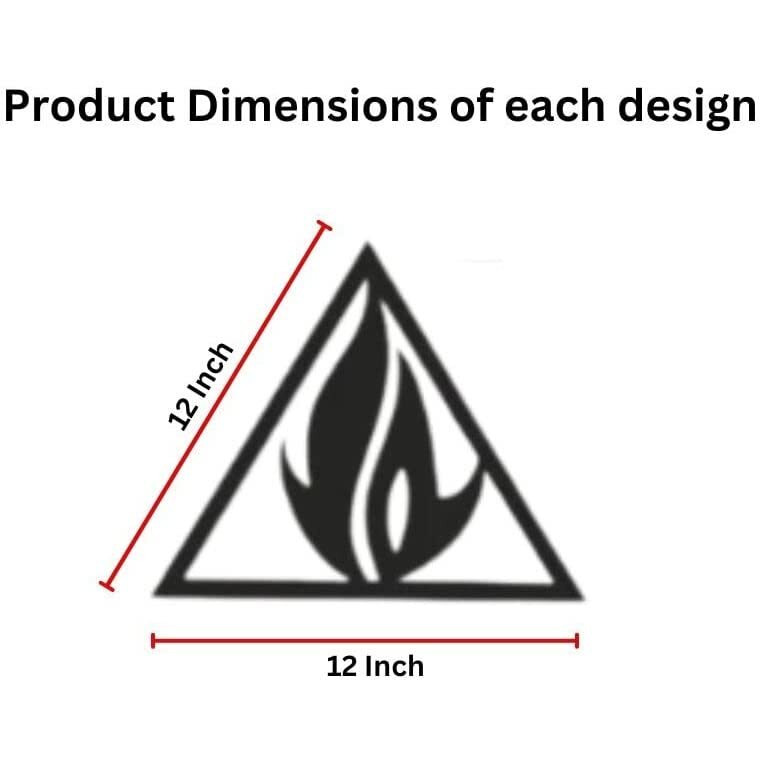 Meraki Mart 4 Elements Air, Fire, Earth, Water Wall Art Hanging Black Designed Wood Sculptures Black Wall Art Decoration Contemporary Living Room, Home, Above Bed Decor, Bedroom, Office, Cafe 12 Inch