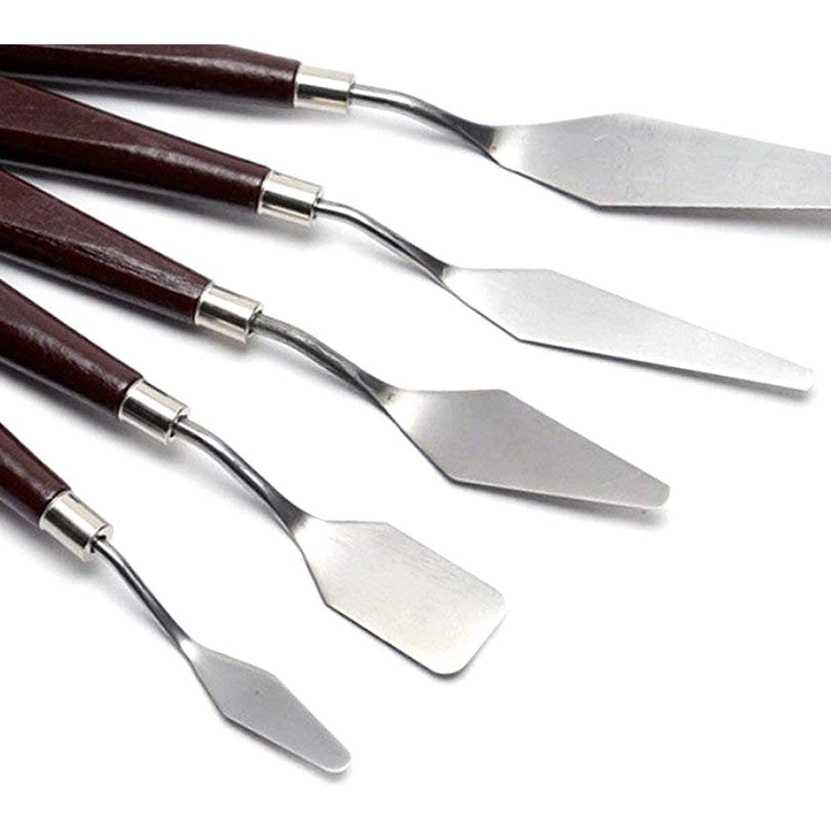 House Hatch Set Of 8Pcs Stainless Steel Painting Palette Knives With Wooden Handle Of Different Shape And Size Spatula Palette Knife For Artist Canvas Oil & Acrylic Paint Color Mixing