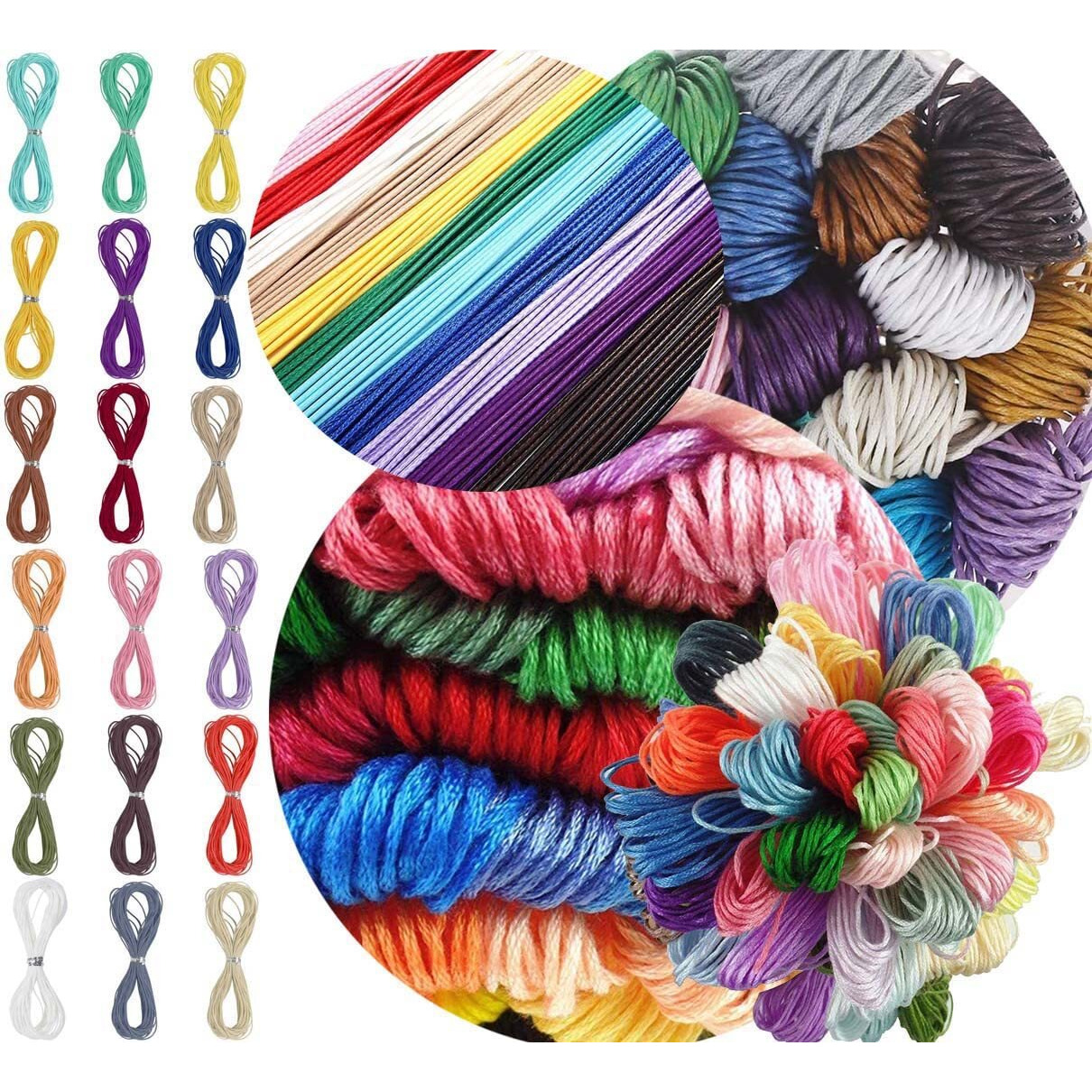 Diy Crafts 12 Mtr, Mixed Colour, Colors 1-30 Yards Waxed Polyester Cord Thread Beading String For Bracelet Necklace Jewelry Diy Craft M(12 Mtr, Mixed Colour)