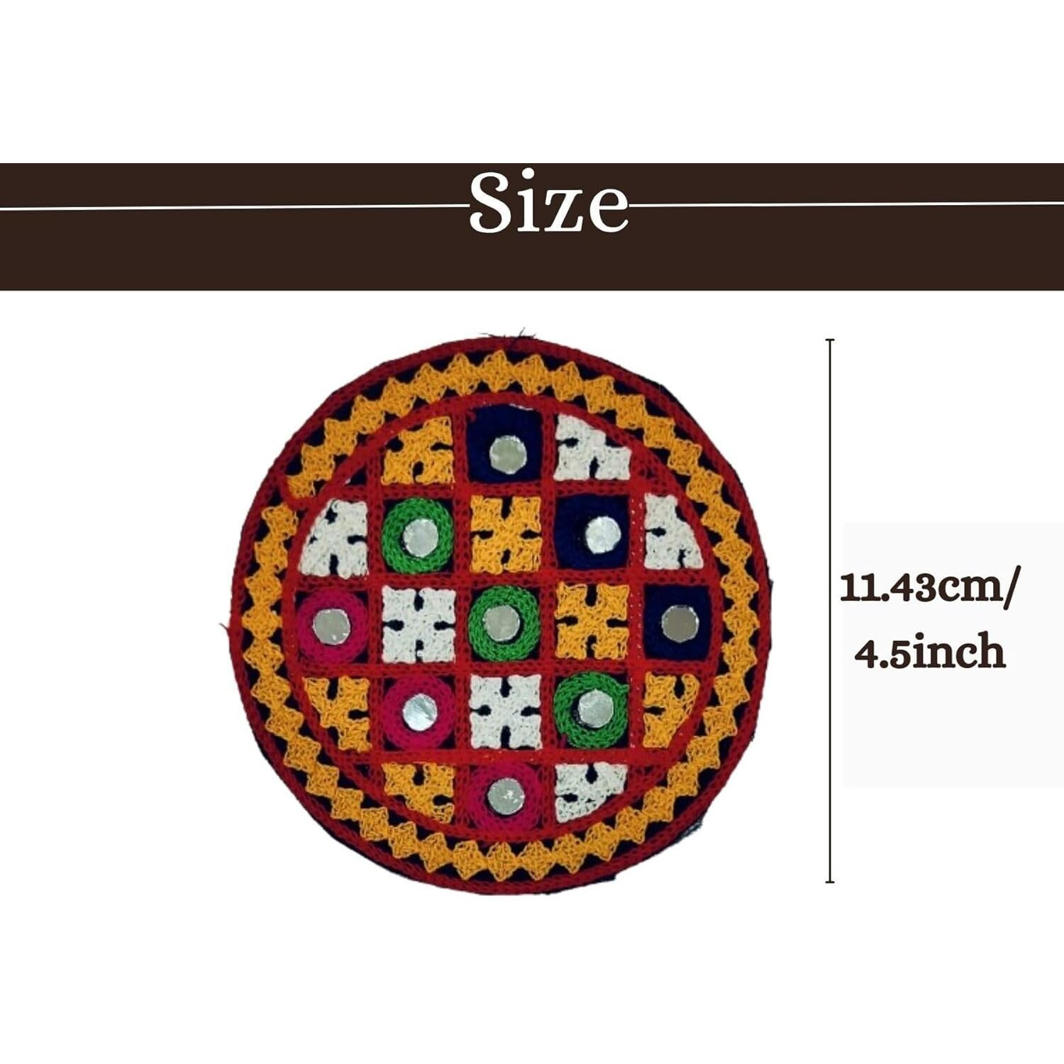 Foliam Navratri Traditional Patch With Multi Color For Bridal Lehenga Chaniya Choli & Blouse, Bags, Craft Material Etc (Set Of 6) (Design -8)