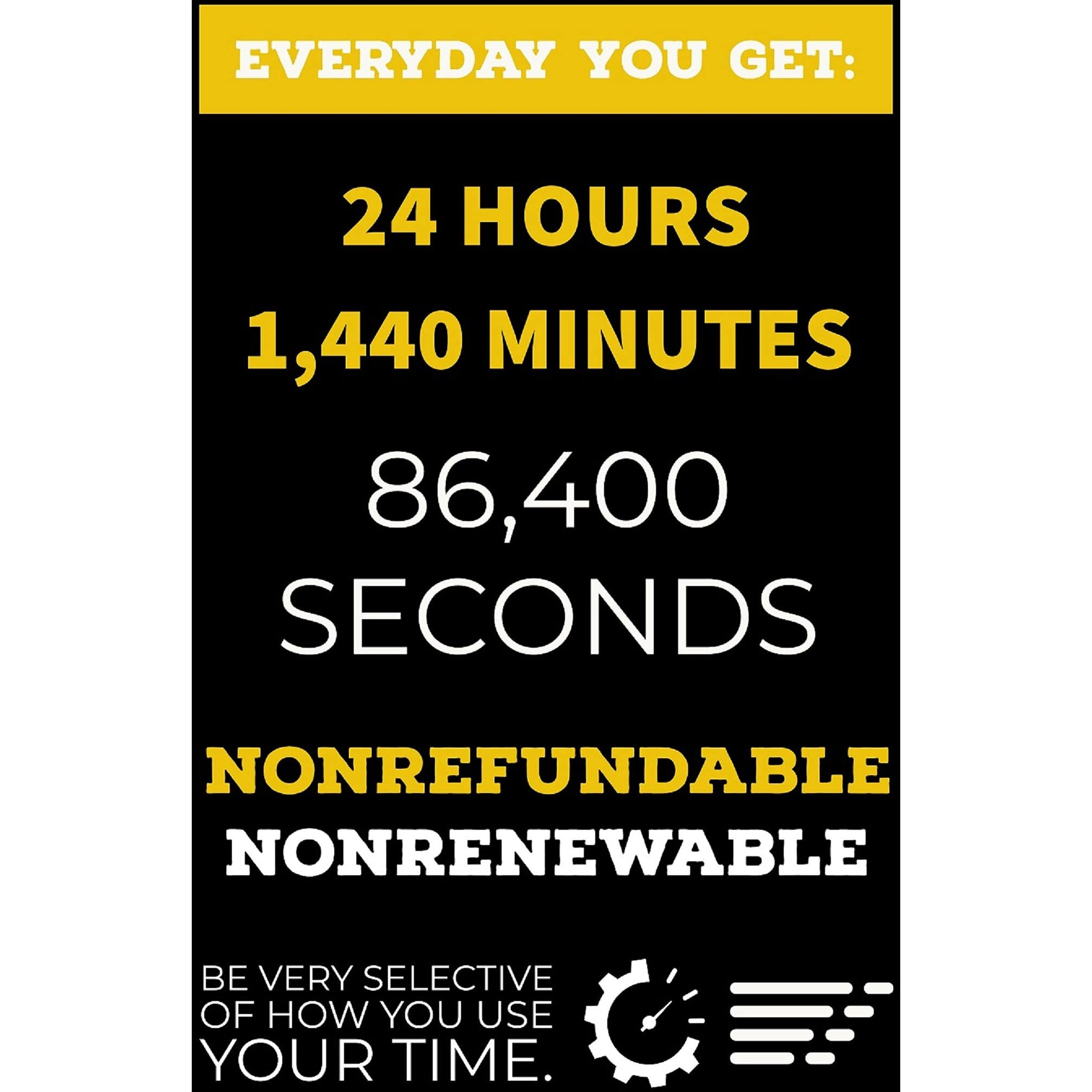 Printnet Value Of Time Motivational Poster For Wall, Room Or Office (Unframed, 12 X 18 Inches, Multicolour)
