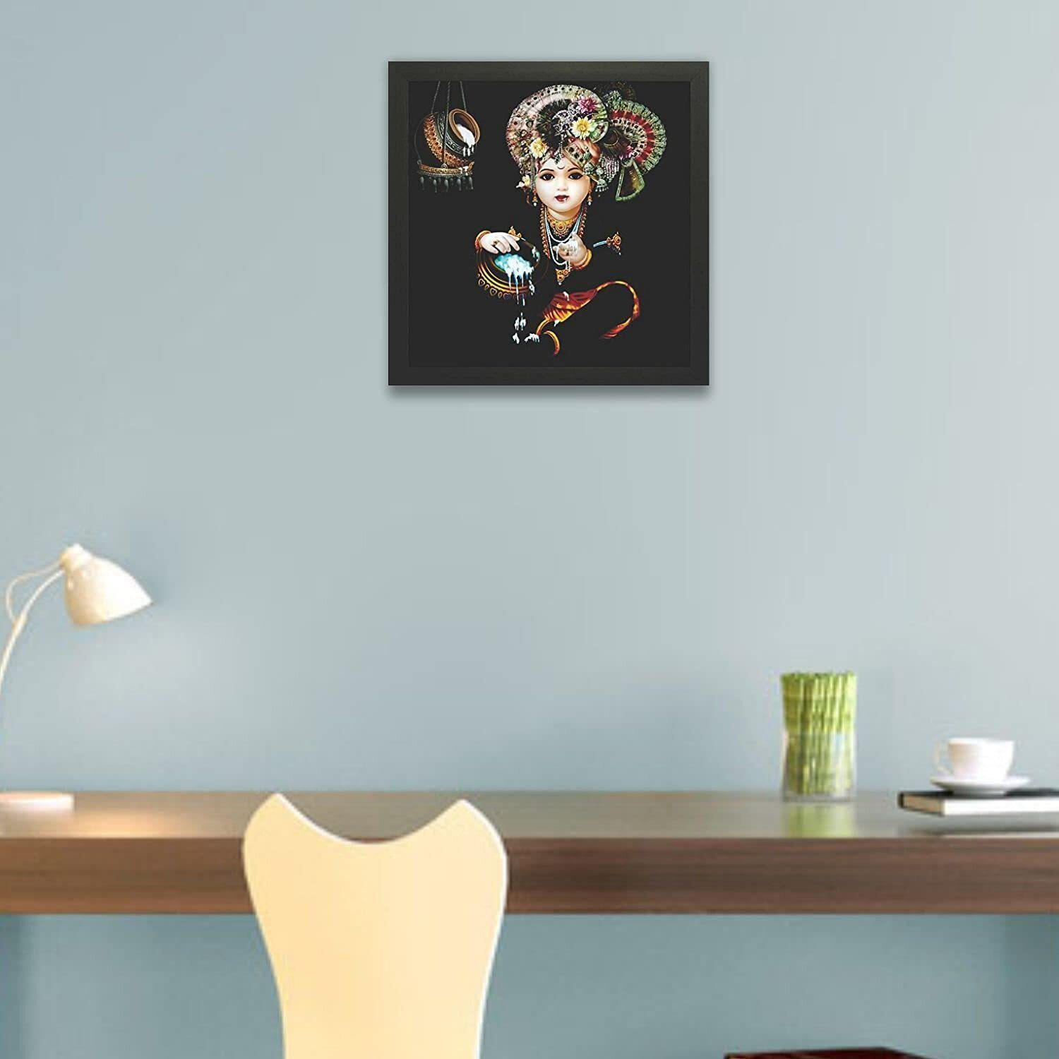 Printelligent Wall Painting Laddu Gopal Krishna Painting Wall Art Hanging Design (Art Deco_09)