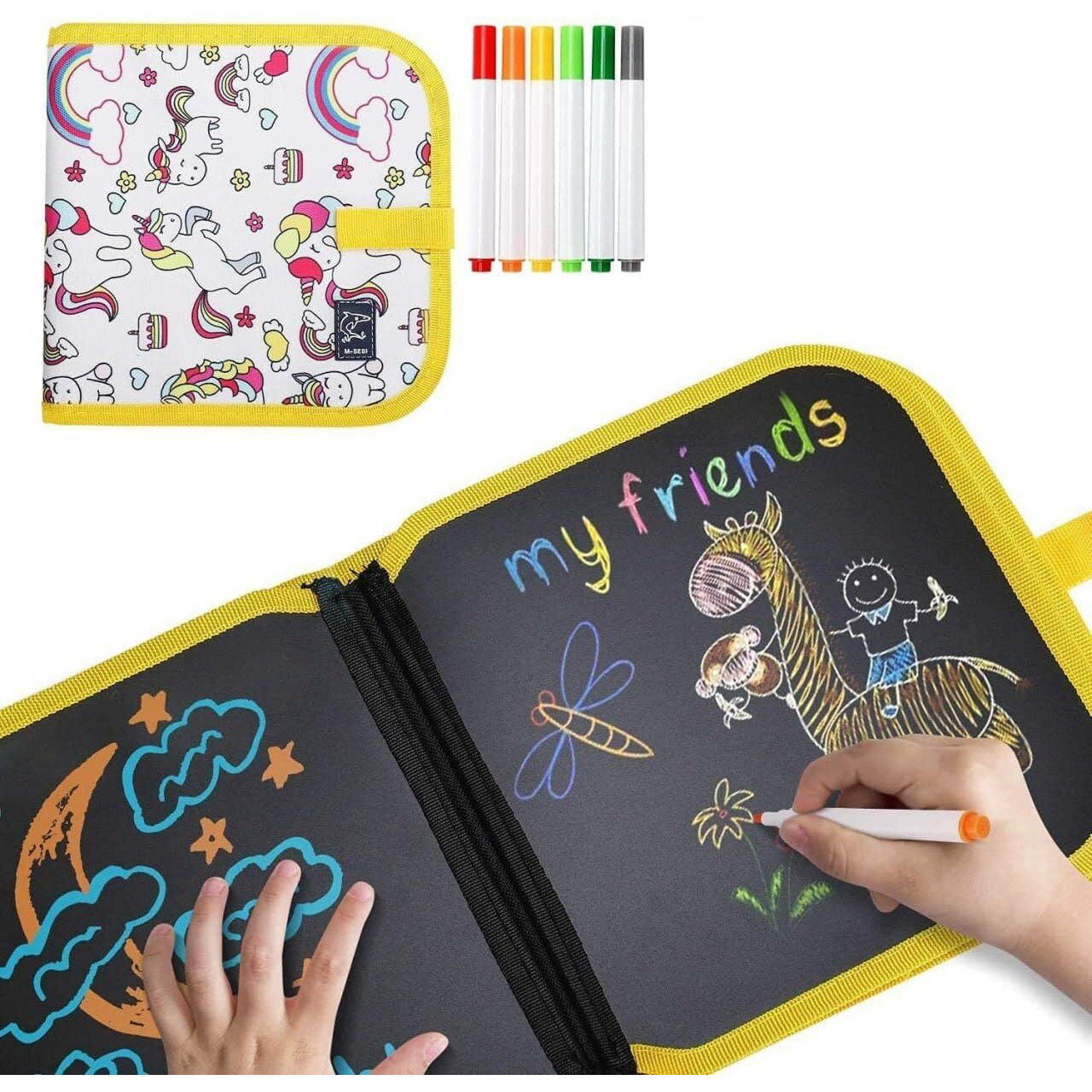 Ovuro Magic Drawing Reusable Erasable Book Doodle Set, Road Trip Car Game Writing Painting Set For Kids (Multicolor, 1 Pc)