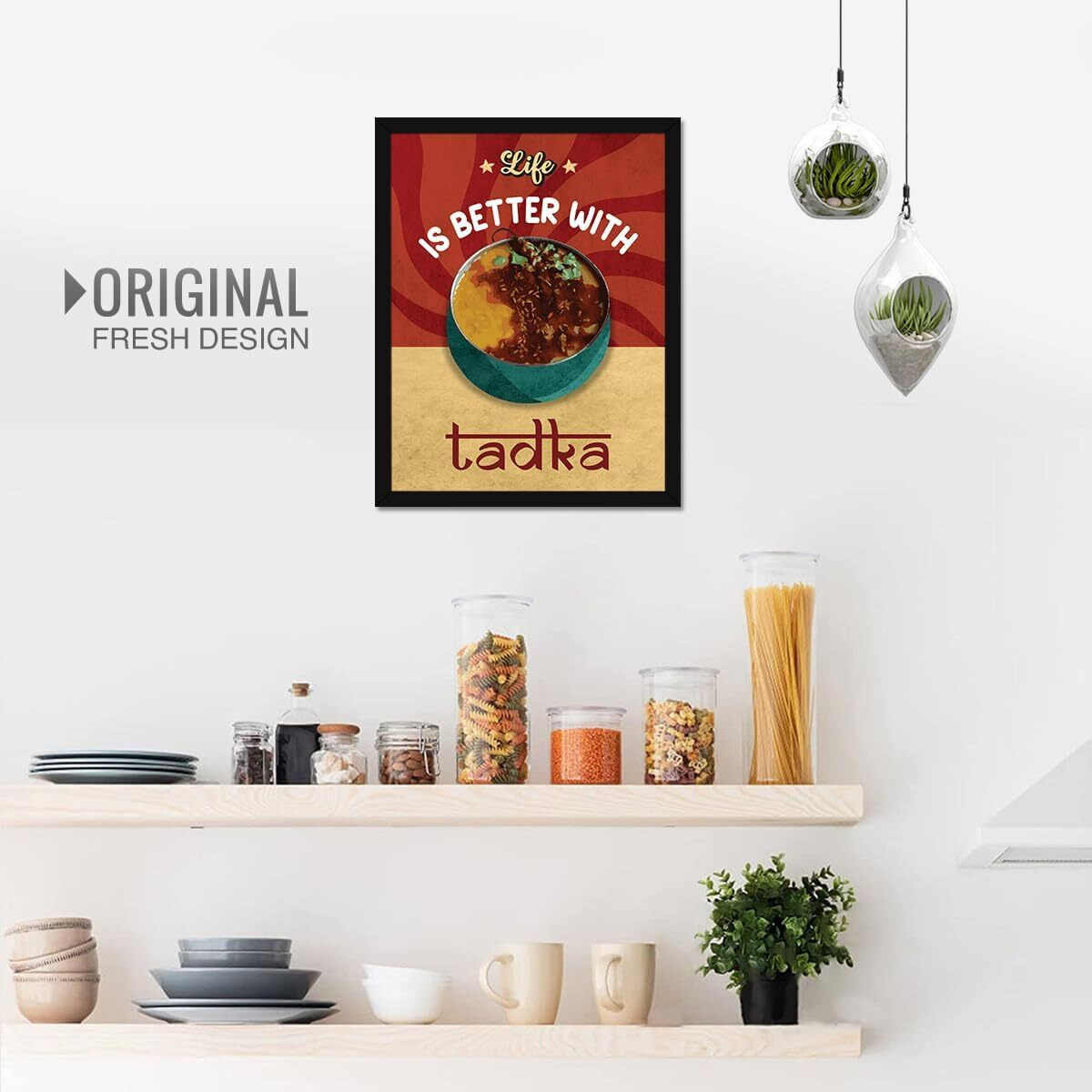Chaka Chaundh - Restaurant Wall Decoration Items - Food Quotes Wall Frames - Restaurant Wall Frame - Posters For Tadka Quotes Decor - (14 X 11 Inches)