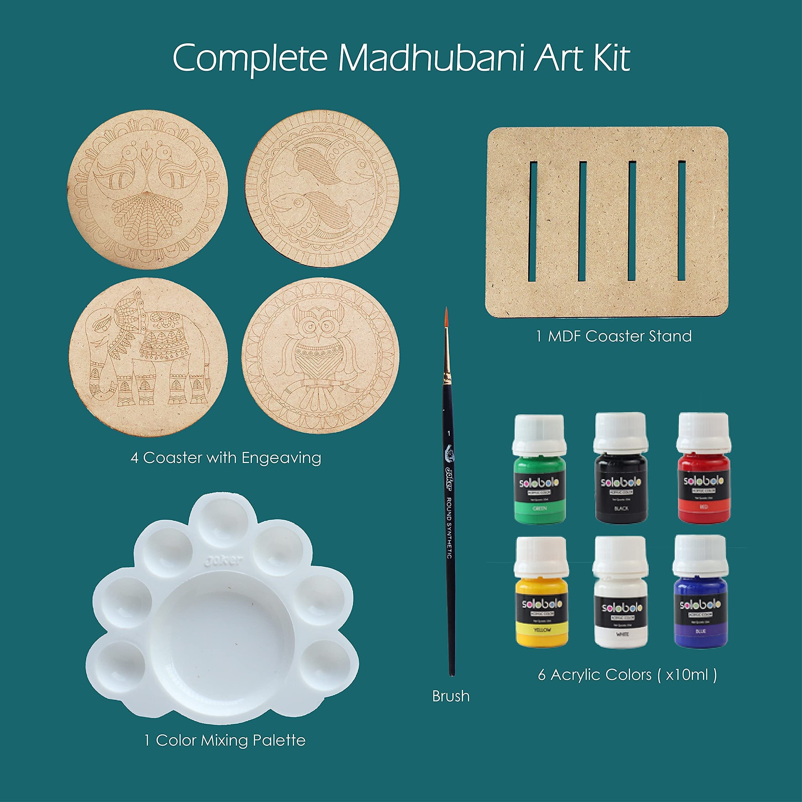 Solobolo All-In-One Painting & Mandala Art Kit-Perfect For Diy Crafts-Explore Art & Craft-Enhance Skills  Craft Materials-Discover Mandalas-Art Kit For Adults-Diy Kit-Mandala Art Kit - Brown