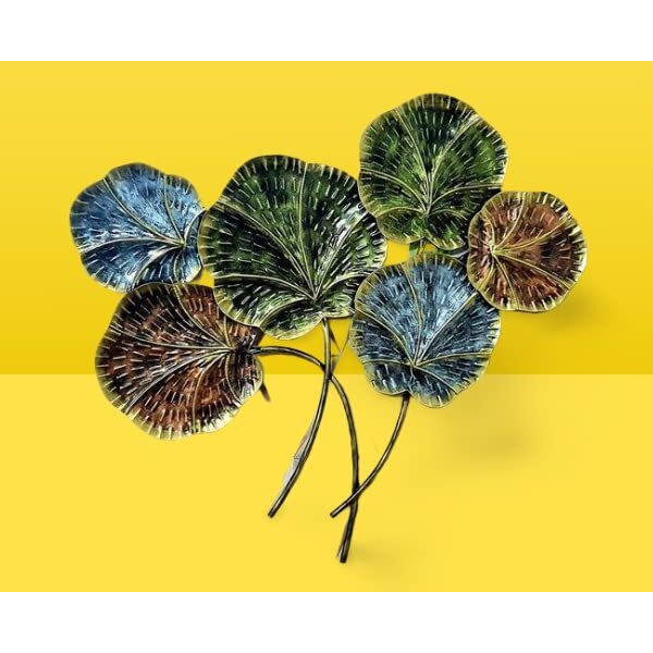 Anshika International 30 Inch Metal Lotus Leaf Handcrafted 3D Wall Art Decor Sculpture Hanging For Living Room|Bedroom|Home Office Decorations