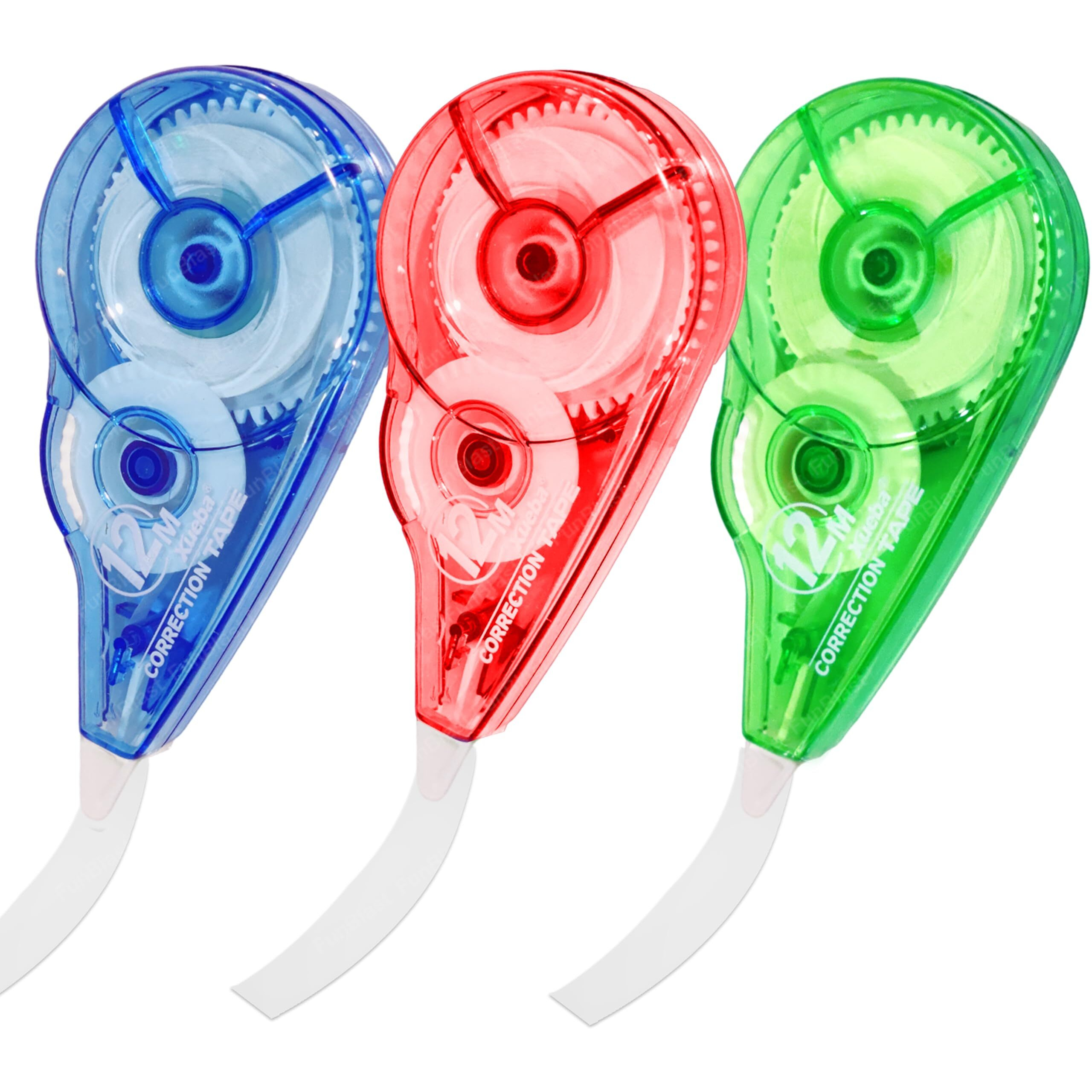 Funblast Correction Tape - Pack Of 3 Pcs Correction Tape 12 Meter X 5 Mm, For Journal, Correction Pen, Whitener For Correction, Stationary Items, Correction Pen Tape (Random Color) (Pack Of 3)