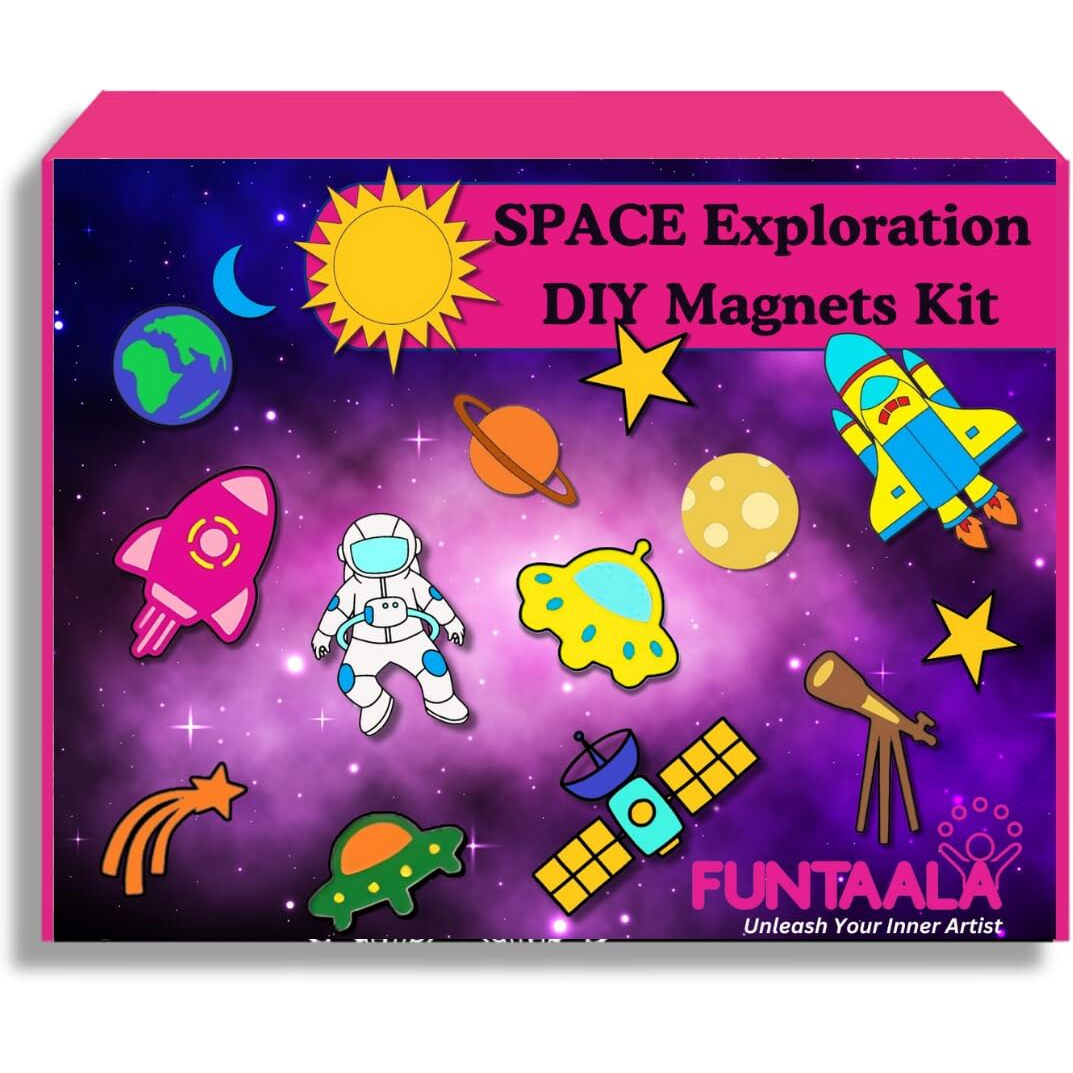 Funtaala Space Adventure Diy Craft Kit Painting Set With Colours, Brushes & Craft Materials For Kids | Creative Gift For Boys And Girls