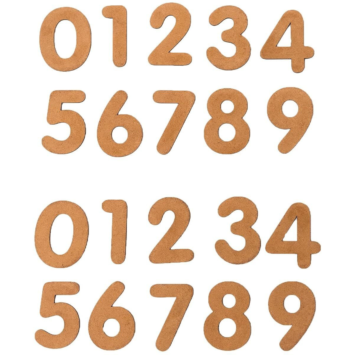 Sure Laser Cut Mdf Cutouts Numbers - Plain Mdf Blanks Cutouts Numbers - Set Of 20 Wooden Numbers For Painting Wooden Sheet Craft, Decoupage, Resin Art Work & Decoration