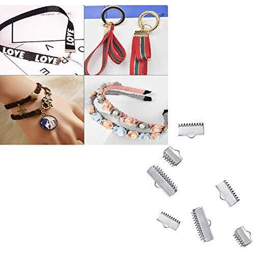 Diy Crafts Pack Of 2 Sets 36X2, Silver Package Include As Title, 72 Pcs 304 Steel Ribbon Bracelet Bookmark Pinch Crimp Clamp End Findings Cord En(Pack Of 2 Sets 36X2, Silver Package Include As Title)