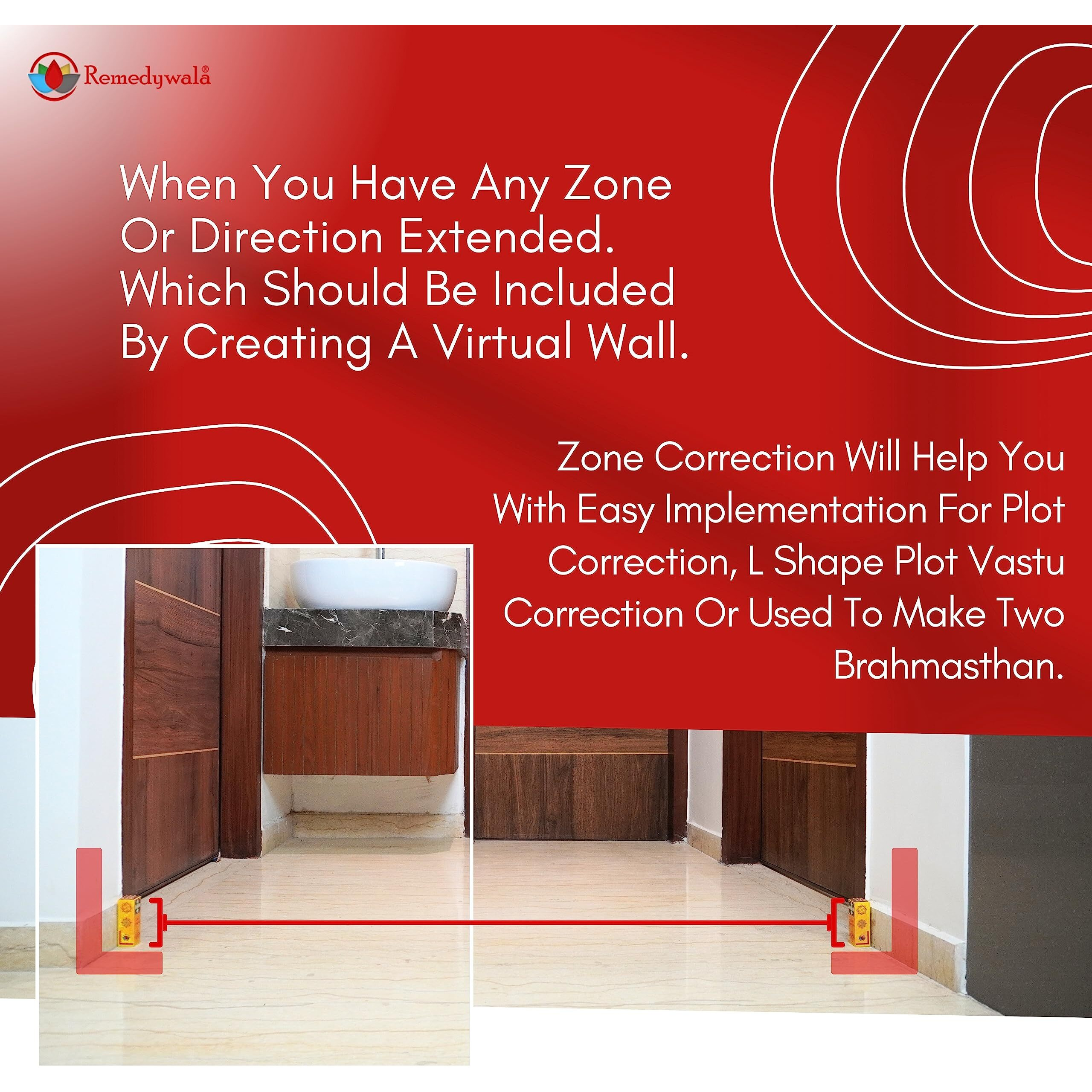 Remedywala Energized Vastu Zone Correction  (Zone Cutter For Space Surgery), Zone Correction For L Shape Plot Remedy
