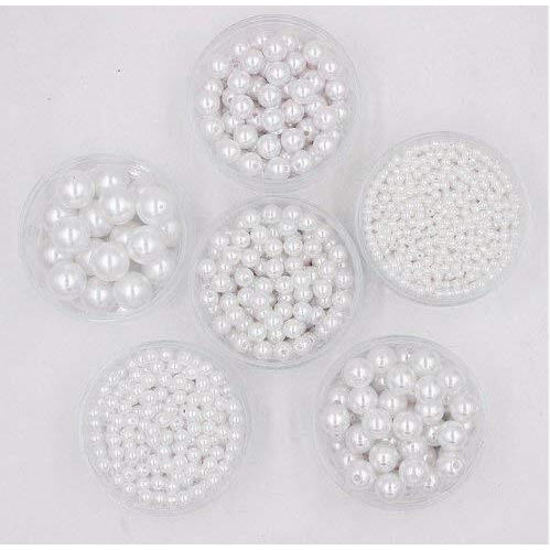 Lazybeee Moti 300 Pcs Pearl,Crafts Artificial Pearl Beads For Artificial Jewellery Making, Beading, Crafting, Scrap Booking And Hand Embroidery Materials Diy (White, 16 Mm)