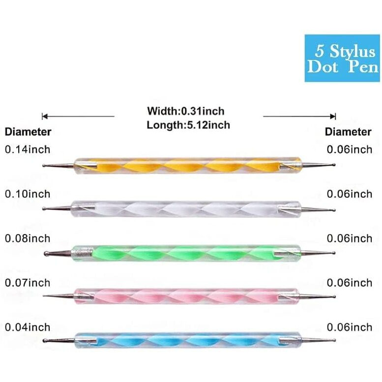 Miss Royale Mandala Dotting Tools For Painting, Rock Paint Kits, Nail Art, Polymer Clay, Diy Supplies With Ball Stylus Dot Pen, Metal Modelling Ball Tool 13 Pcs