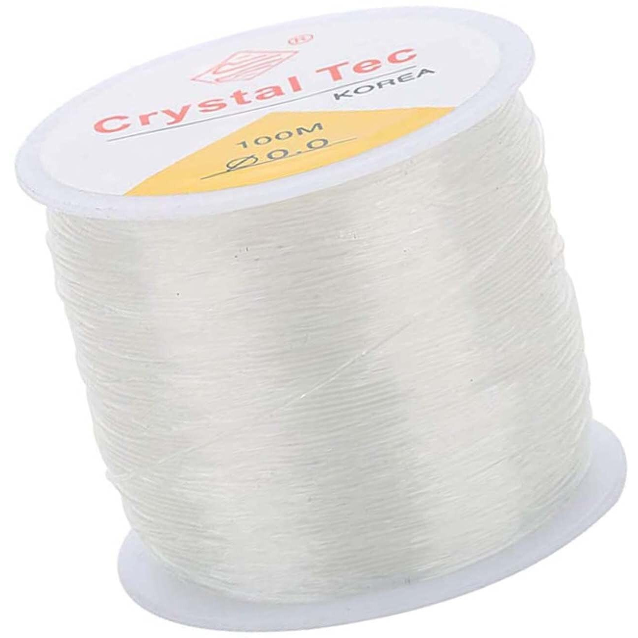Diy Crafts 0.024In/ 0.6Mm, 2 Pcs Pack, Crystal Elastic Cord For Jewelry Making, Durable Beaded Elastic Bracelet String Cord, Transparent Elastic Rope (0.024In/ 0.6Mm, 2 Pcs Pack)